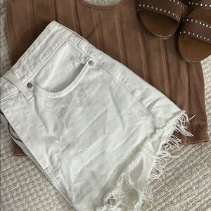 Madewell White Jean Shorts
